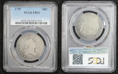 1795 Flowing Hair Half Dollar PCGS FR-2 2 Leaves Variety 5O72 - Image 1 of 3