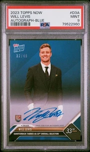 Topps Now Will Levis 33RD 2023 selección novato automático #/49 Blue Titans PSA 9 como nuevo - Imagen 1 de 2