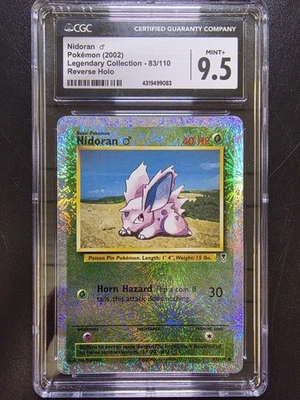 CGC 9.5 Nidoran Reverse Holo 83/110 - 2002 Legendary Collection Pokemon Card - Image 1 of 2