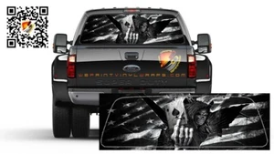 Tarjetas Parca Calavera Bandera Americana Ventana Trasera Tinte Gráfico Calcomanía - Imagen 1 de 4