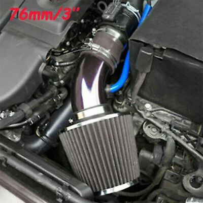 3"Cold Air Intake Filter Pipe Power Flow Hose System Induction Blue For Hyundai. - Image 1 of 4