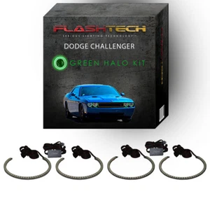 Green Waterproof LED Headlight Halo kit for 08-14 Dodge Challenger Headlights - Picture 1 of 5