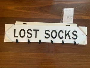 HEARTH AND HAND w/Magnolia "LOST SOCKS" METAL/ ENAMELWARE SIGN NEW - Picture 1 of 1