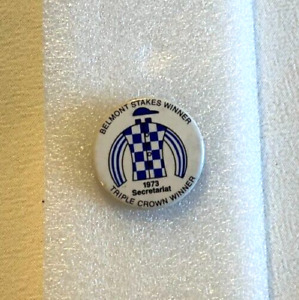 Rare 1973 Belmont Stakes Secretariat Triple Crown Pin Button Vintage Turcotte