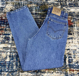 Vtg Levi's 550 Relaxed Fit Jeans Medium Wash Boys Sz 14 24x27 Orange Tab