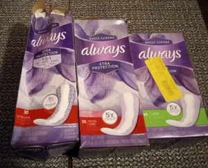 3 Pks. Mixed Lot Always Discreet Liners (ZZ75) - Picture 1 of 2