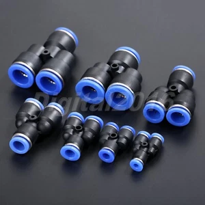 5pcs Pneumatic Y Union Splitter Connector Push In Fitting for Air/Water Hose Kit - Picture 1 of 13