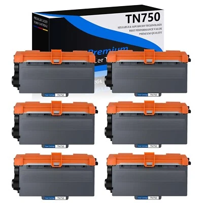 6PK High Yield TN750 TN720 Toner Cartridge for Brother MFC-8510DN MFC-8710DW - Image 1 of 4