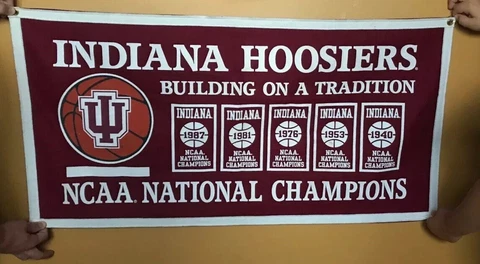 Indiana Hoosiers Building On A Tradition Cloth Banner NCAA National Champions Cover