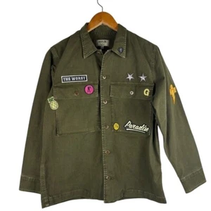 Agolde S Revolve Stella Utility Military Style Jacket Patches Paradise Green - Picture 1 of 11