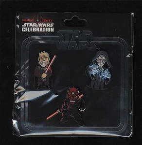 Star Wars Darth Maul Count Dooku Emperor Palpatine Celebration Orlando 2017 Pins - Picture 1 of 1