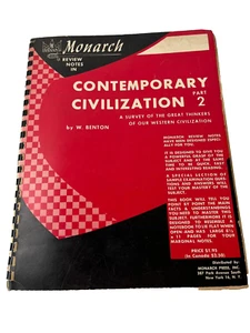 Monarch Review Notes in Contemporary Civilization Part 2 William King Benton - Picture 1 of 14