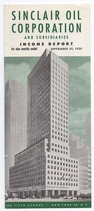 Folleto de informe de ingresos 1956 de Sinclair Oil Corporation - Imagen 1 de 2