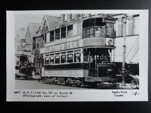 London Tram PADDINGTON M.E.T. CAR 157 ON ROUTE 60 Pamlin Print Postcard M471 - Picture 1 of 2