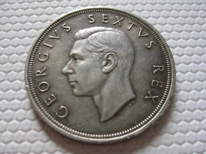 Silver Coin Georgivs Sextvs Rex 1949 5 Shillings South Africa Suid-Afrika 28.28g - Picture 1 of 6