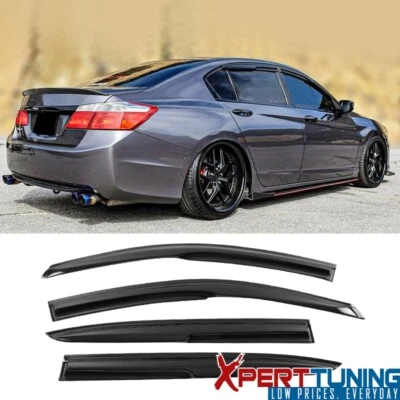 Fits 13-17 Honda Accord Sedan Mugen Style Window Visor Vent Rain Deflectors 4PCS Foto 1 de 4