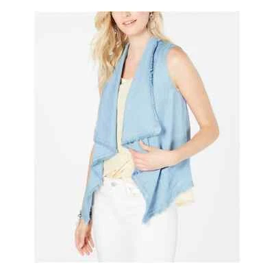 Chaleco Top Style & Co Mujer Sin Mangas Frente Abierto Denim Deshilachado XS $60 NUEVO CON ETIQUETAS Foto 1 de 4