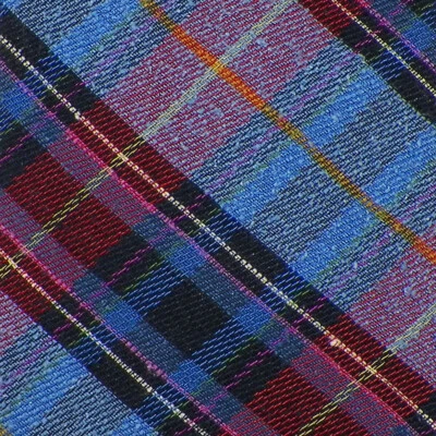 Gravata TED BAKER LONDON Masculina Azul Vermelho Rosa Dourado Xadrez Seda BOURETTE Nova Com Etiqueta - Imagem 1 de 3