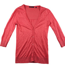 Henri Lloyd Linen Blend Cardigan Size UK S Pink V-Neck