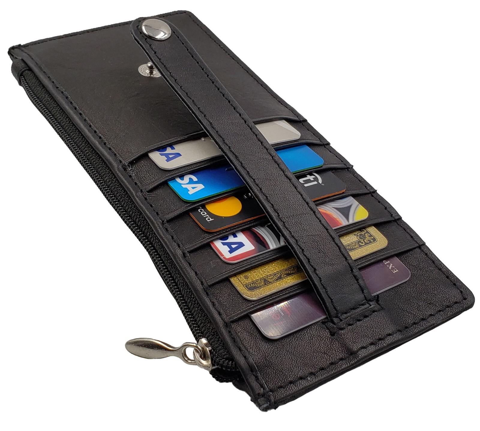 credit card holder with snap closure