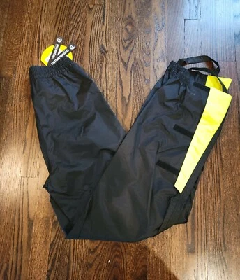 Can Am Spyder Motorcycle Rain Pants Xtra-Small Set of Pants - Black & Yellow - Image 1 of 4