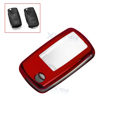 Llave inteligente remota roja suave TPU cubierta llavero carcasa para Volkswagen Jetta Golf Beetle Foto 1 de 4