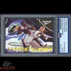 Allen Iverson signed 1997 Skybox Reebok Trading Card PSA DNA Slabbed Auto C4079 - Picture 1 of 1