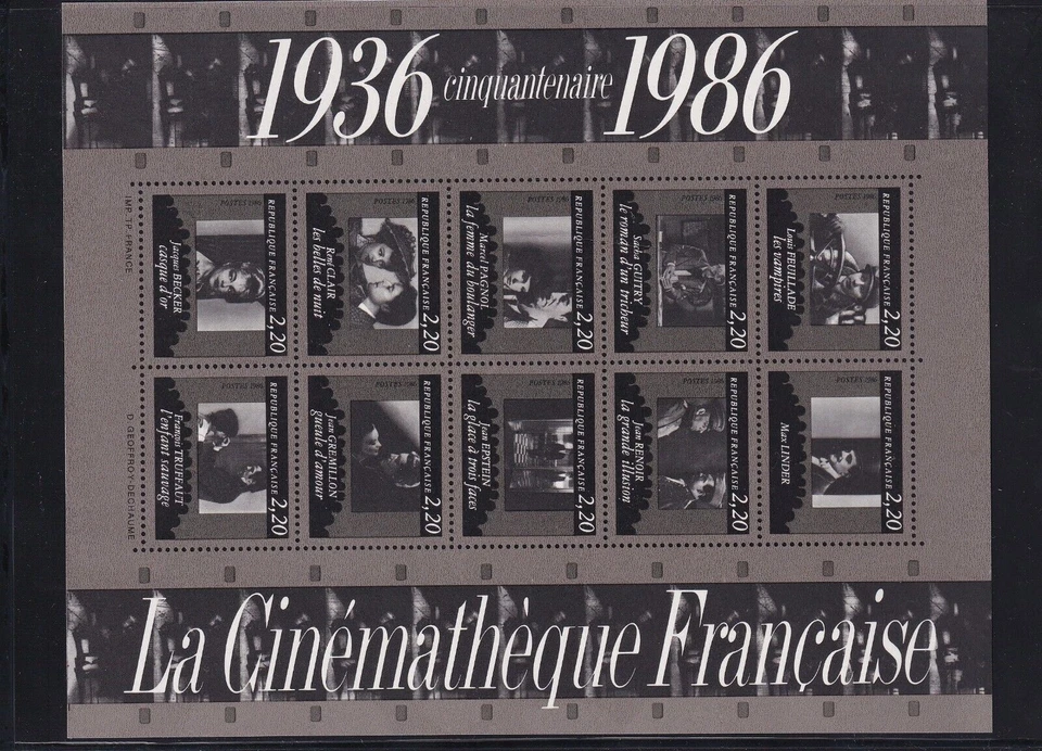 SA16c France 1986 Cinematography of France mint Souvenir Sheet - Image 1 of 1