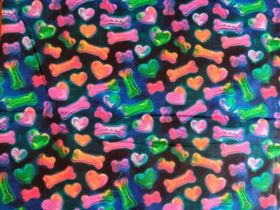 Dog Bone Love Galaxy Heart Fabric 100% Cotton BTY Quilters Cotton Medium Weight  - Image 1 of 3