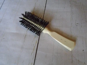 Ivory Plastic Rounded Black Bristle Vintage 1980's FULLER Hairbrush Brush - Picture 1 of 6