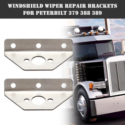 2PCS Windshield Wiper Repair Stainless Steel Brackets fits Peterbilt 379 388 389 Foto 1 de 4