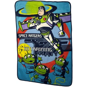 Disney Toy Story Thin Fleece Space Rangers In Training Buzz Lightyear Blanket - Picture 1 of 3