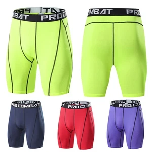 Gym Shorts Base Layer Compression Shorts Sport Shorts Underwear High Waist Solid - Picture 1 of 19