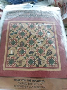 Home for the Holidays Primitive Gatherings Starter Quilt Kit 64"x64" - Picture 1 of 7