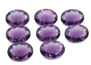 Lab Grown Amethyst 10 Pieces 15x20mm Oval Faceted For Making Jewelry - Picture 1 of 1