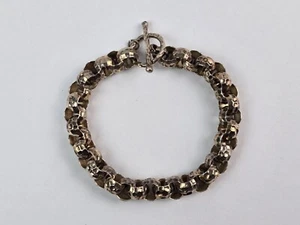 Silpada Sterling 925 Silver Hammered 9mm Rolo Link Bracelet Toggle Clasp 7.75" - Picture 1 of 12