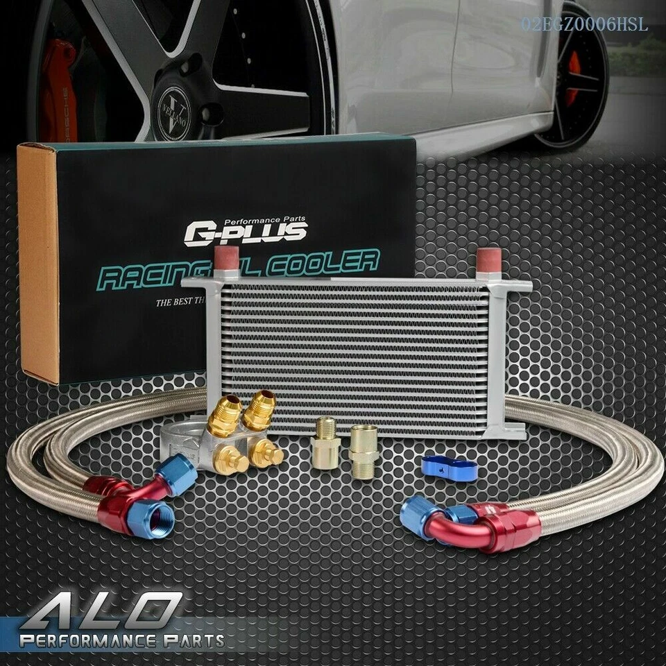Nuevo Enfriador de Aceite de Motor Universal 19 Filas AN10 Aluminio + Kit Adaptador Termostato Foto 1 de 4