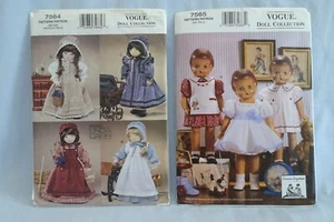 Lot Of 2 VOGUE Doll Collection 18” Clothes Sewing Pattern - CUT 7564 7565 - Picture 1 of 5