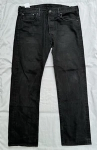 Levi’s 501 Straight Leg 5 Pocket Button Fly Jeans Black Denim 38x32 EXC Measured - Picture 1 of 13