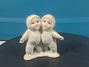 Dept. 56 Snowbabies Twins Figurine Bisque Porcelain Statuette Vintage Classic - Picture 1 of 6
