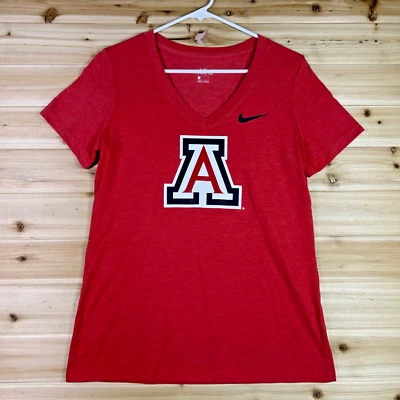 Nike Arizona Wildcats T-Shirt Womens Small Red V Neck Short Sleeve The Nike Tee - Image 1 of 4
