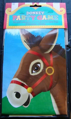 AMSCAN Pin The Tail On The Donkey Party Game Childrens Retro Birthday Party Game