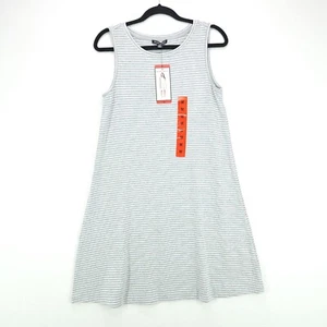Vestido sin mangas Hilary Radley para mujer mediano informal a rayas gris blanco sin mangas - Imagen 1 de 11