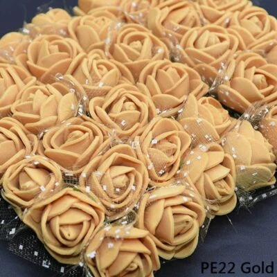 Mini cabezas de flores de rosas artificiales de 2 cm 144 piezas con álbum de recortes de tul decoración hágalo usted mismo NUEVO Foto 1 de 4