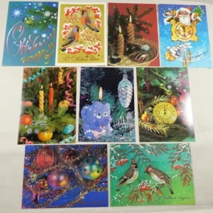 Tarjetas postales rusas soviéticas de la URSS de colección de 1980 Feliz Año Nuevo sin usar lote nuevo de 9 - Imagen 1 de 12