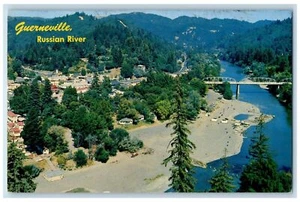 1960 Guerneville Russian River Lake Bridge Hain Häuser Kalifornien Postkarte - Bild 1 von 2