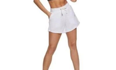 MSRP $40 Dkny Womens Terry Cloth Relaxed Shorts White Size Medium NWOT - Image 1 of 2