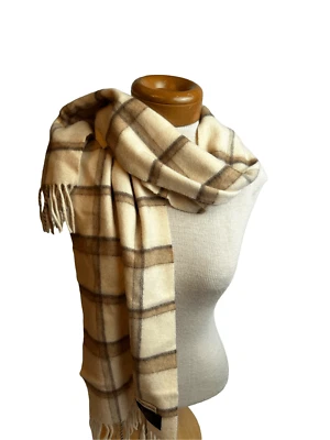 Cuadros de cachemir Nordstrom hechos en Escocia cuadros tostados y crema Foto 1 de 4