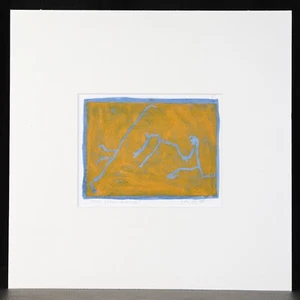 "Nu Bleu Orange" Eva Claessens 1998 Technique Mixte Gouache Art Singulier C1_15 - Picture 1 of 2