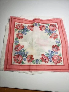 Rosa Blau Gelb Weiß Colette 3er Set Vintage Blumen Taschentuch Taschentuch MCM LESEN - Bild 1 von 6
